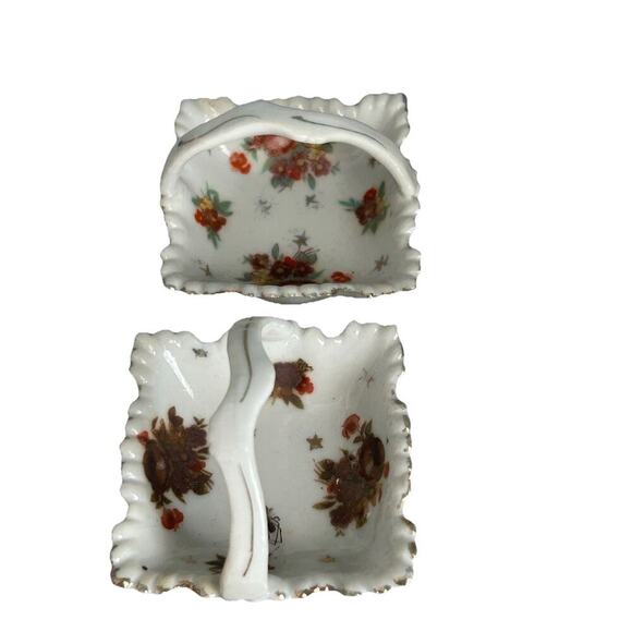 (12) Vintage Porcelain Nut Baskets Salt Bowls Japan Arbaugh’s 1930s Flowers Box - Picture 9 of 16